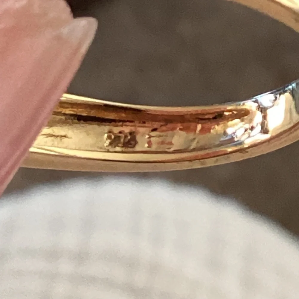 Silver Gold Plated Round Crystal Faux Diamond Solitaire Women's Ring Size 8.75